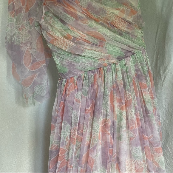 Anaya With Love ASOS Tulle One Shoulder Maxi Dress in Floral Print Size US 2 NWT - Picture 8 of 13